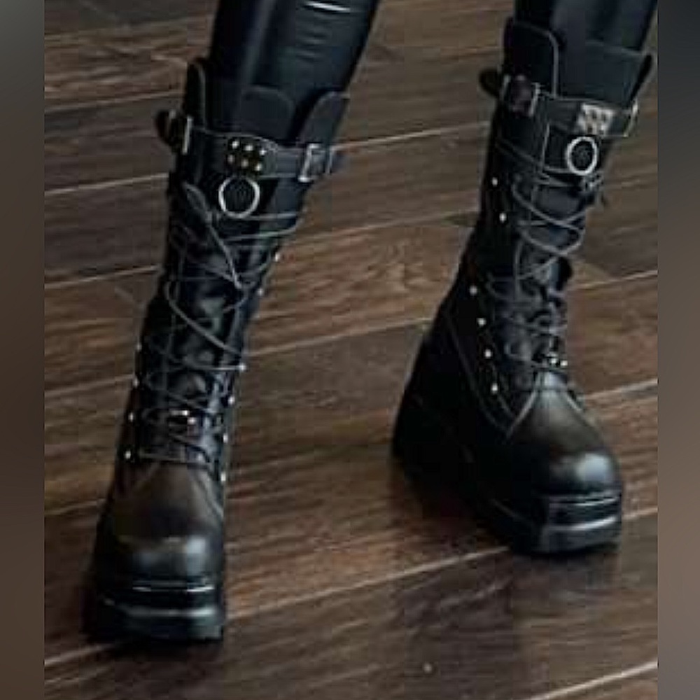 Platform emo rocker boots